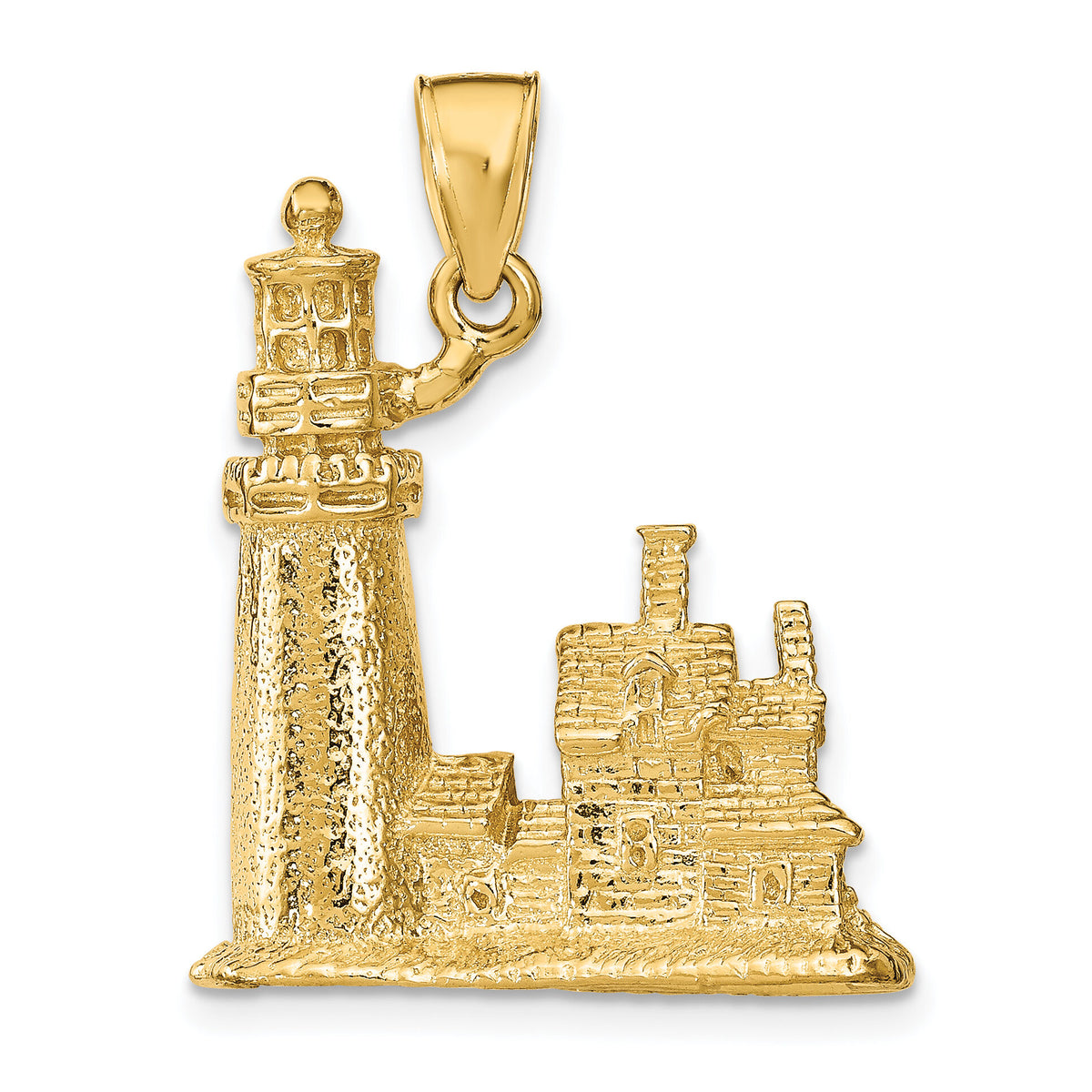 14k 3D Cape Cod Lighthouse Pendant-K7839