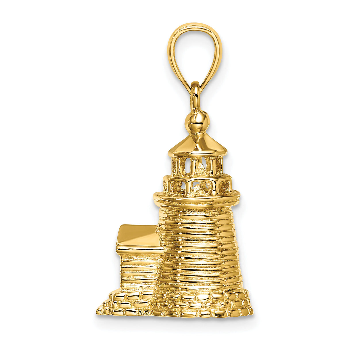 14K 3-D Brant Point Lighthouse Nantucket Harbor, Ma Charm-K7842
