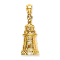 14K 3-D Brant Point Lighthouse Nantucket Harbor, Ma Charm-K7842