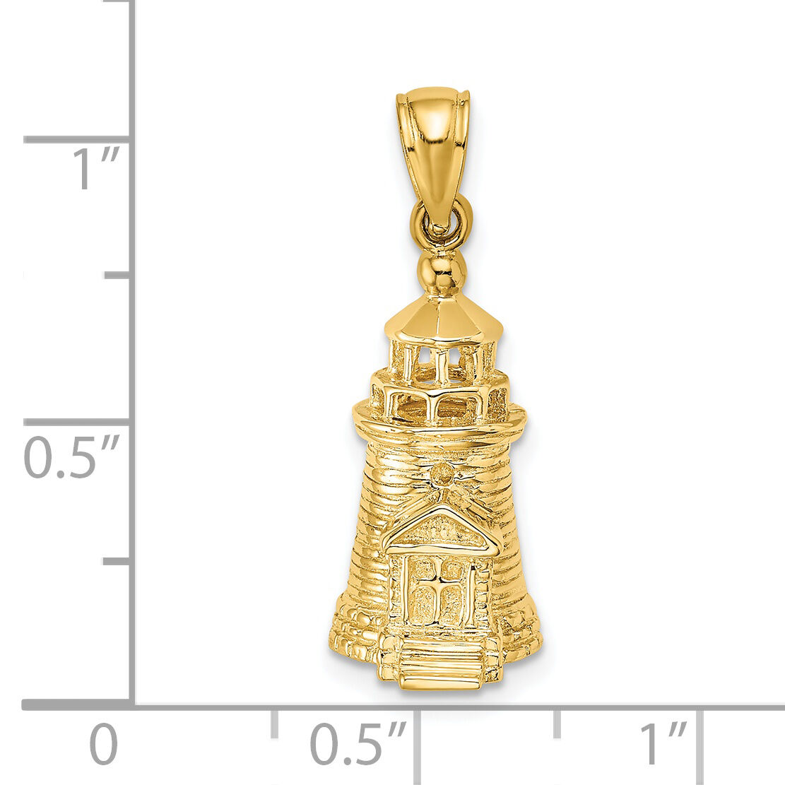 14K 3-D Brant Point Lighthouse Nantucket Harbor, Ma Charm-K7842