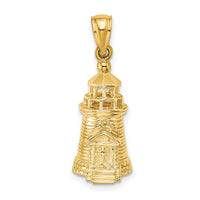 14K 3-D Brant Point Lighthouse Nantucket Harbor, Ma Charm-K7842