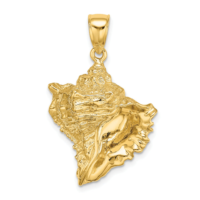 14K Textured Conch Shell Charm-K7845