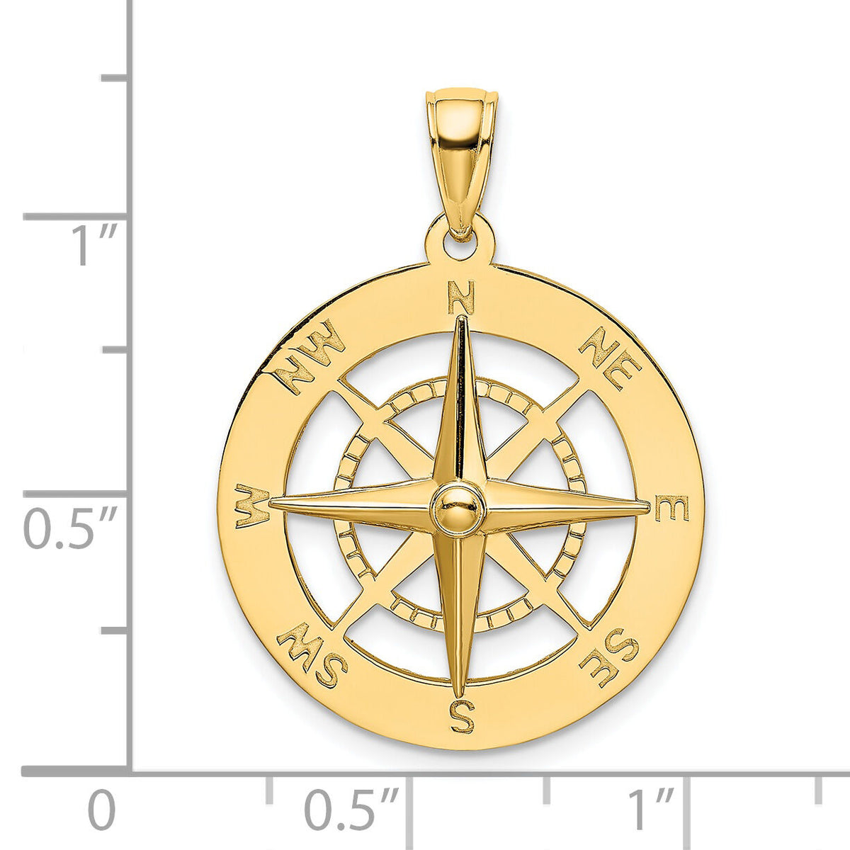 14K Nautical Compass Charm-K7846