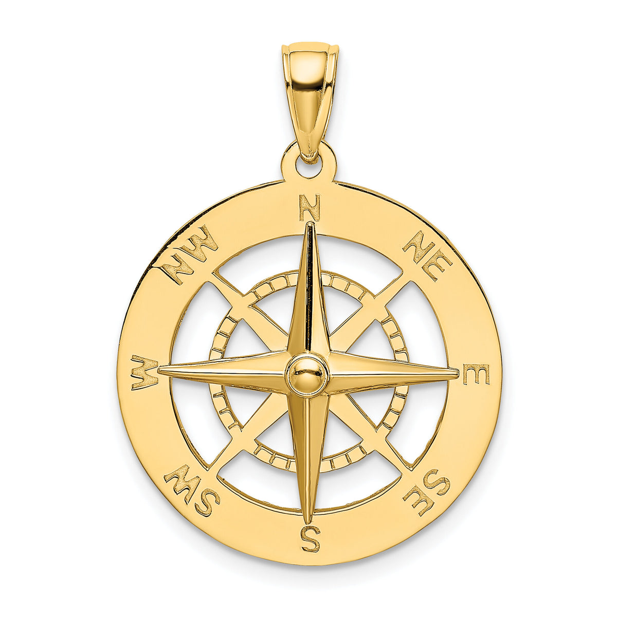 14K Nautical Compass Charm-K7846