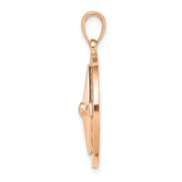 14K Rose Gold Nautical Compass Pendant-K7846R