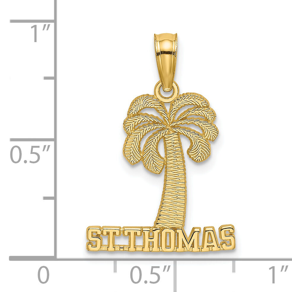 14K ST. THOMAS Under Palm Tree Charm-K7847