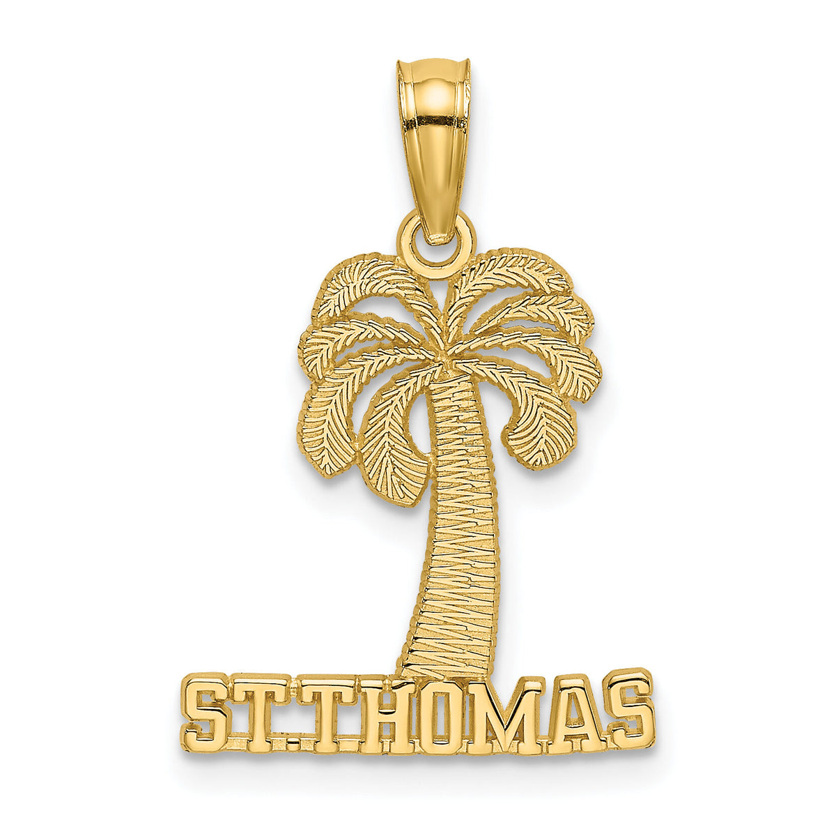 14K ST. THOMAS Under Palm Tree Charm-K7847