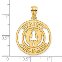 14K SAINT THOMAS w/ Dolphins Charm-K7849