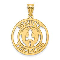 14K SAINT THOMAS w/ Dolphins Charm-K7849