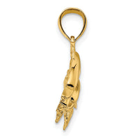 14K Polished Four Dolphins Swimming Charm-K7850