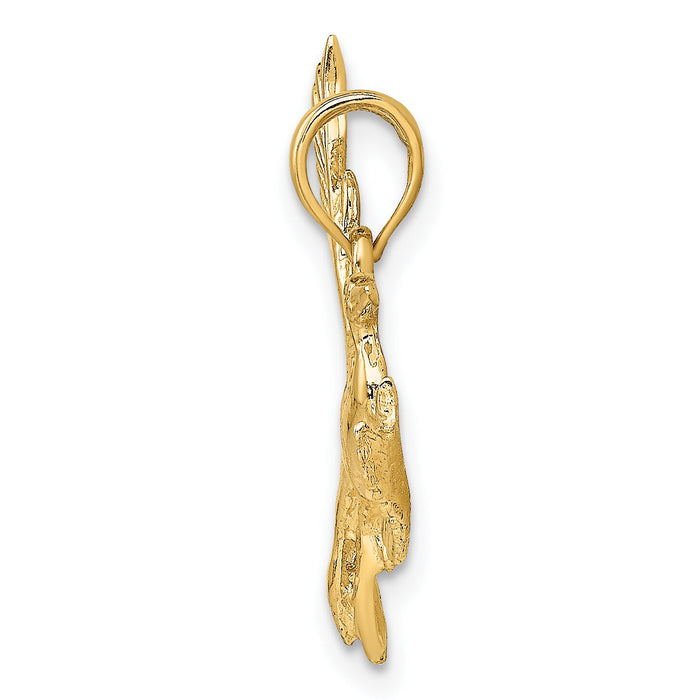 14K Flying Heron Bird Charm-K7852