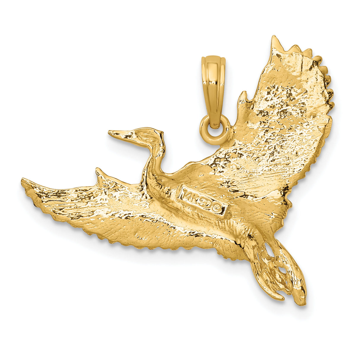 14K Flying Heron Bird Charm-K7852