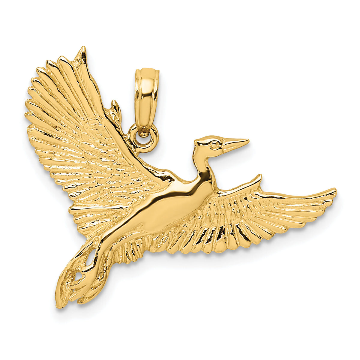 14K Flying Heron Bird Charm-K7852