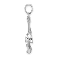14K White Gold 3-D Polished and Textured Anchor w/Rope Charm-K7854W