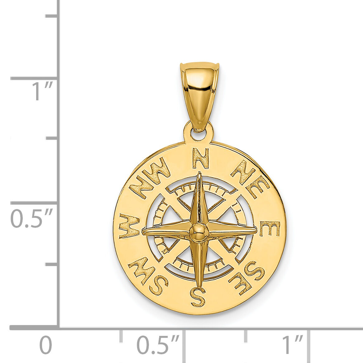 14K Nautical Compass Charm-K7856
