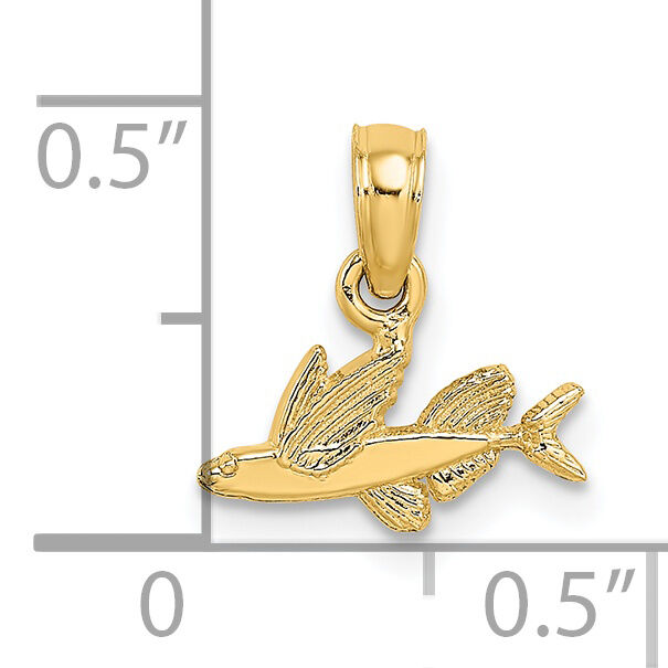 14K Mini Flying Fish Charm-K7860