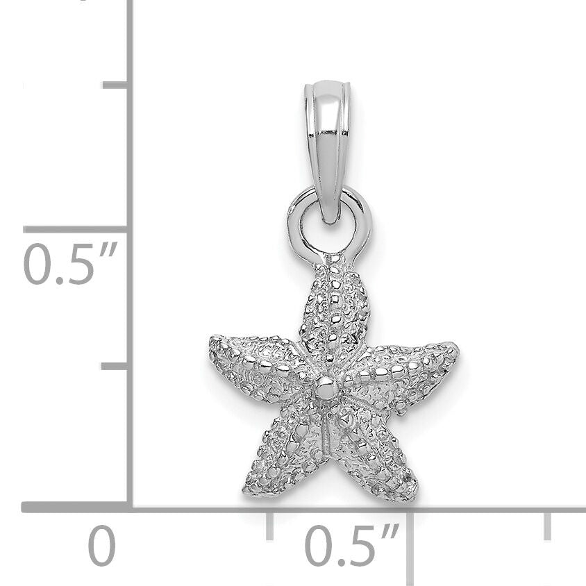 14K White Gold Starfish Charm-K7861W