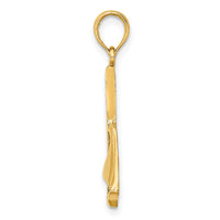 14K 2-D Polished Sailboat Charm-K7865