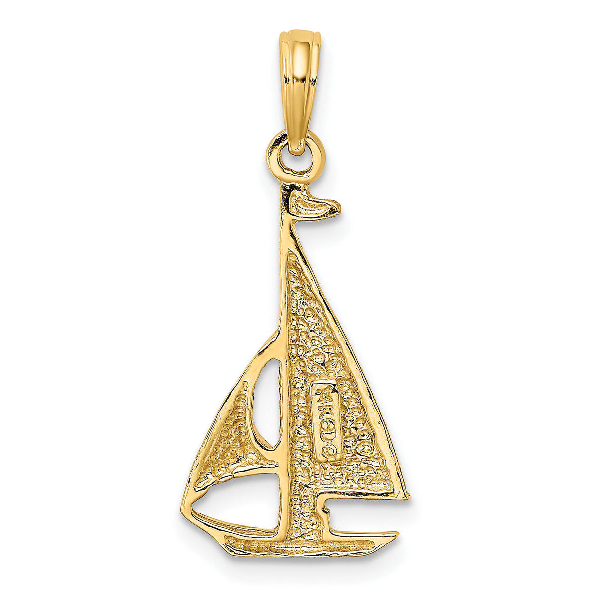 14K 2-D Polished Sailboat Charm-K7865