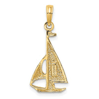 14K 2-D Polished Sailboat Charm-K7865