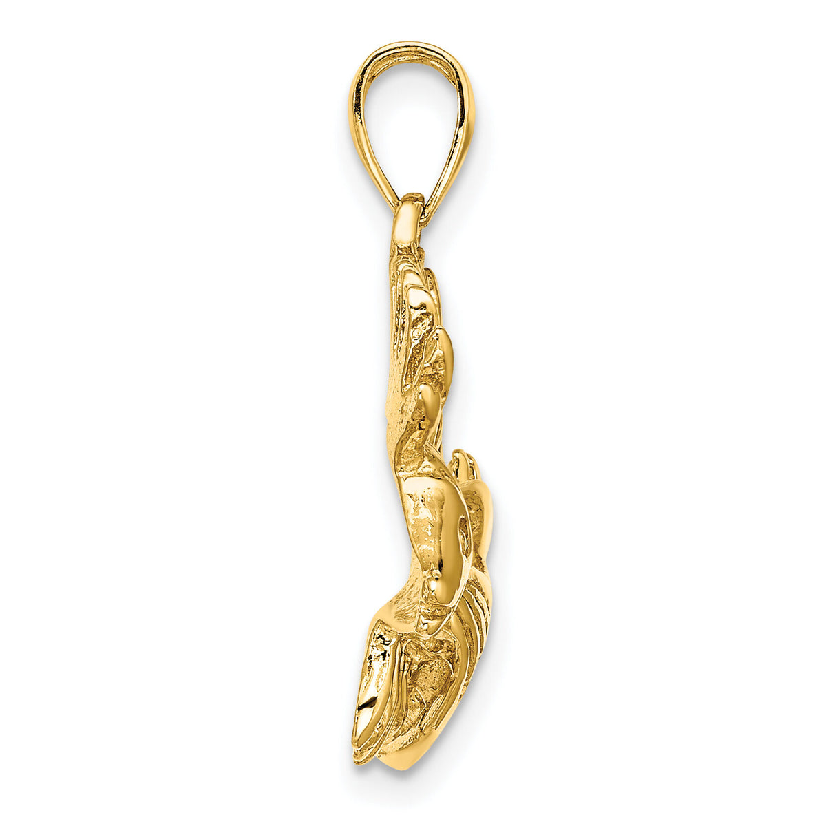 14K 2-D Polished /Textured Lion Fish Charm-K7867