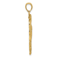 14K Textured Standing Egret Bird Charm-K7868