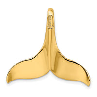 14K 3-D Polished W/ Hidden Bail Whale Tail Charm-K7869