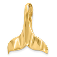 14K 3-D Polished W/ Hidden Bail Whale Tail Charm-K7869