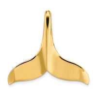 14K 3-D Polished W/ Hidden Bail Whale Tail Charm-K7869