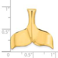 14K 3-D Polished Whale Tail Charm-K7870