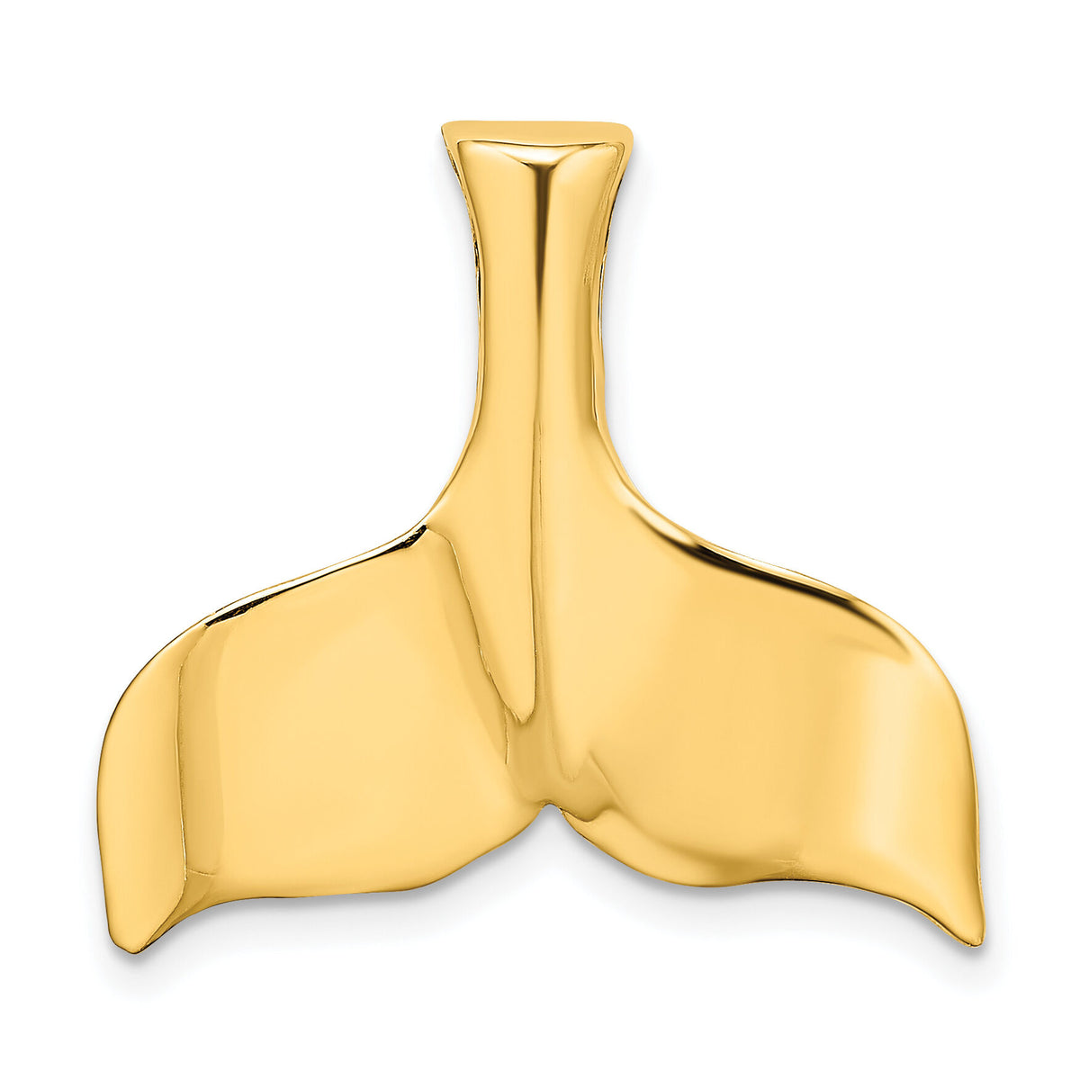 14K 3-D Polished Whale Tail Charm-K7870