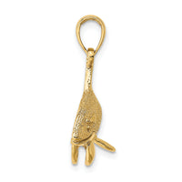 14K 2-D Textured Orca Whale Charm-K7874