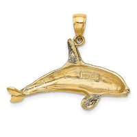 14K 2-D Textured Orca Whale Charm-K7874