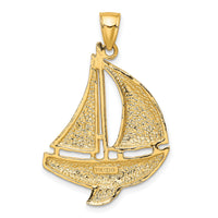 14K 2-D Polished Sailboat Charm-K7875