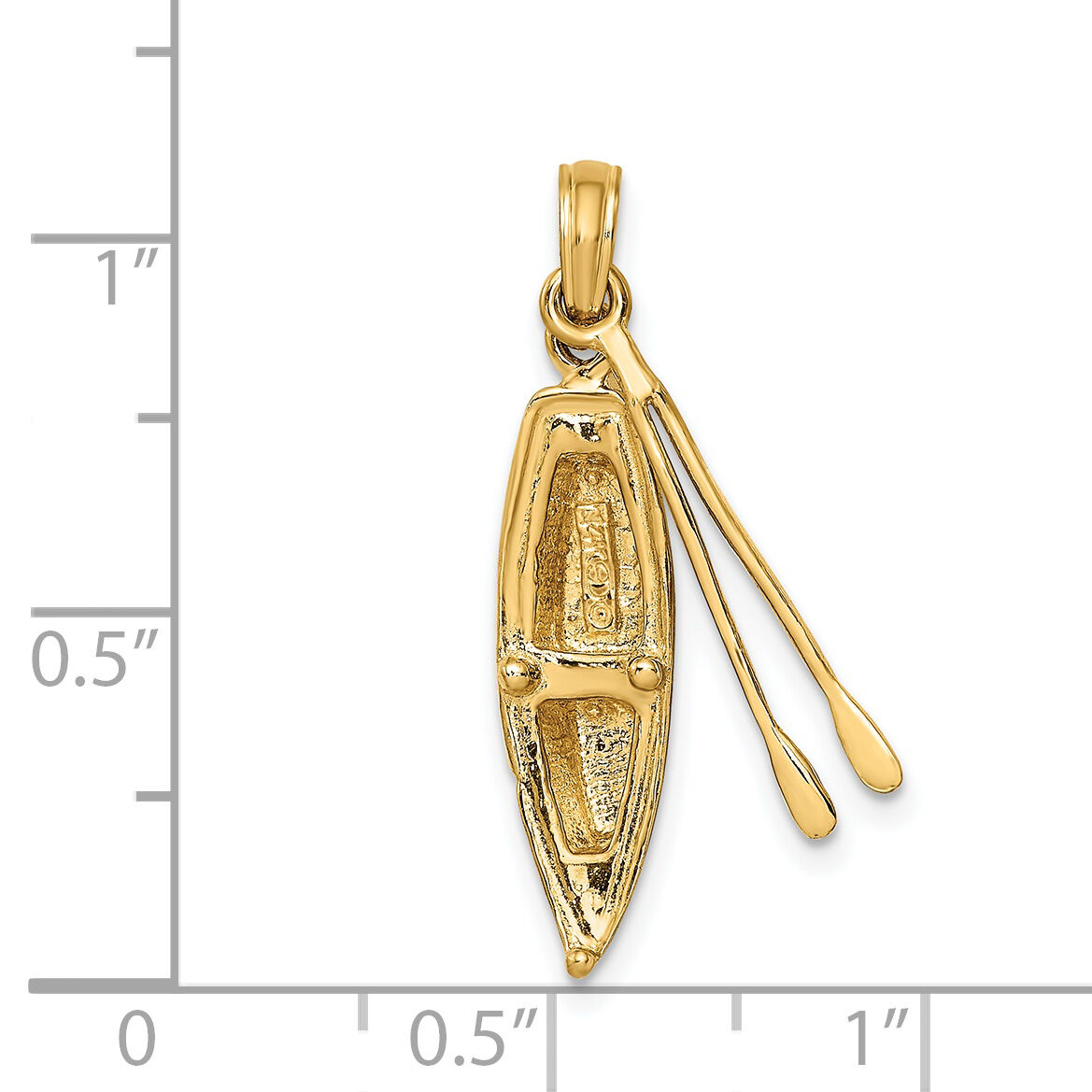 14K 3-D Boat W/Dangling Oars Charm-K7876