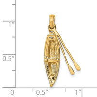 14K 3-D Boat W/Dangling Oars Charm-K7876