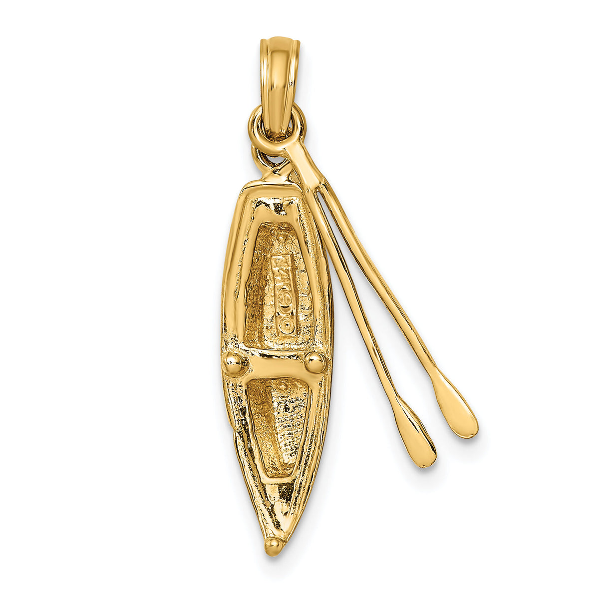 14K 3-D Boat W/Dangling Oars Charm-K7876