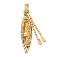 14K 3-D Boat W/Dangling Oars Charm-K7876