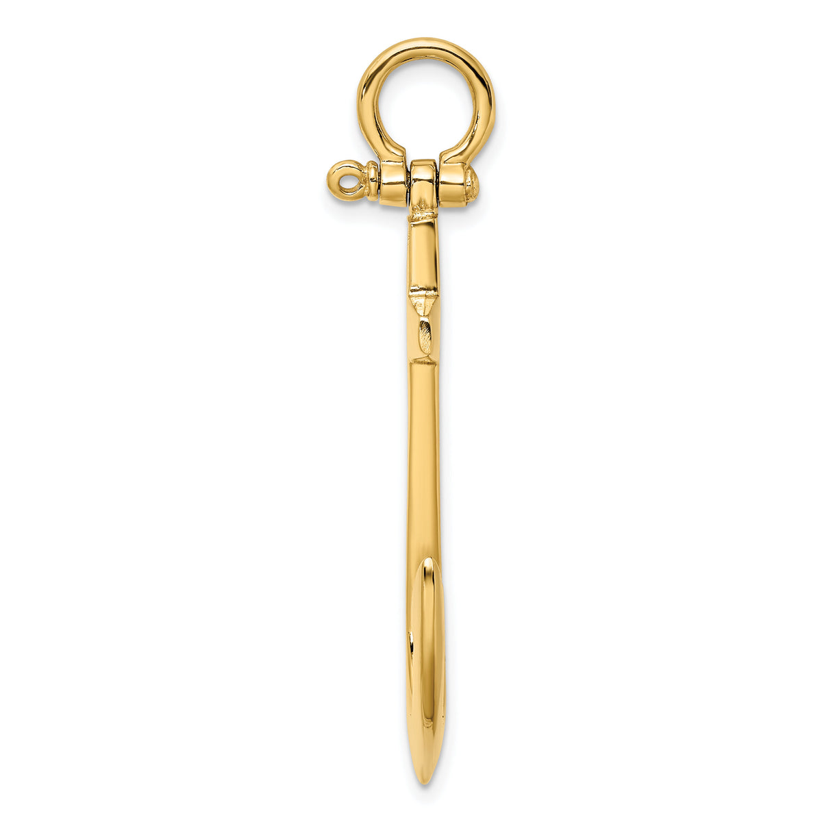 14K 3-D Polished Large Anchor Charm-K7877