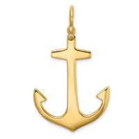 14K 3-D Polished Large Anchor Charm-K7877