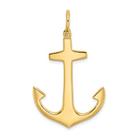 14K 3-D Polished Large Anchor Charm-K7877