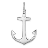 14K White Gold 3-D Polished Large Anchor Charm-K7877W