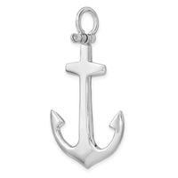 14K White Gold 3-D Polished Large Anchor Charm-K7877W