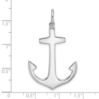 14K White Gold 3-D Polished Large Anchor Charm-K7877W