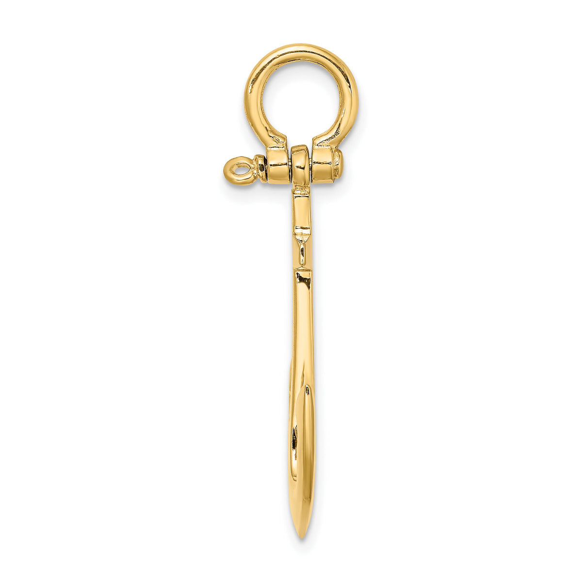 14K 3-D Polished Anchor Charm-K7878