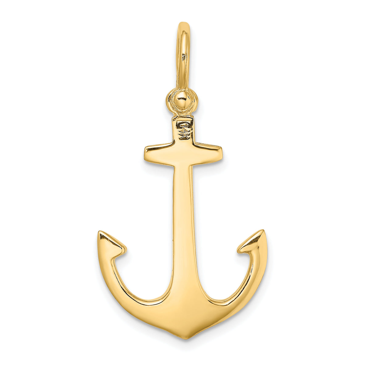 14K 3-D Polished Anchor Charm-K7878