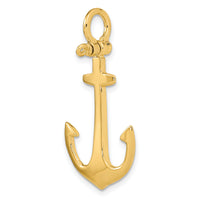 14K 3-D Polished Anchor Charm-K7878