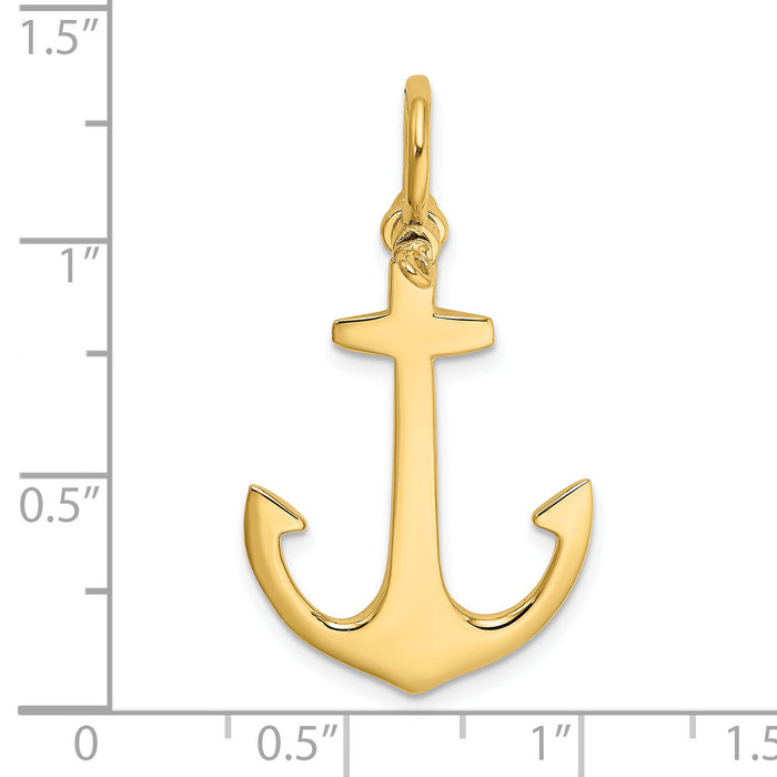 14K 3-D Polished Anchor Charm-K7878