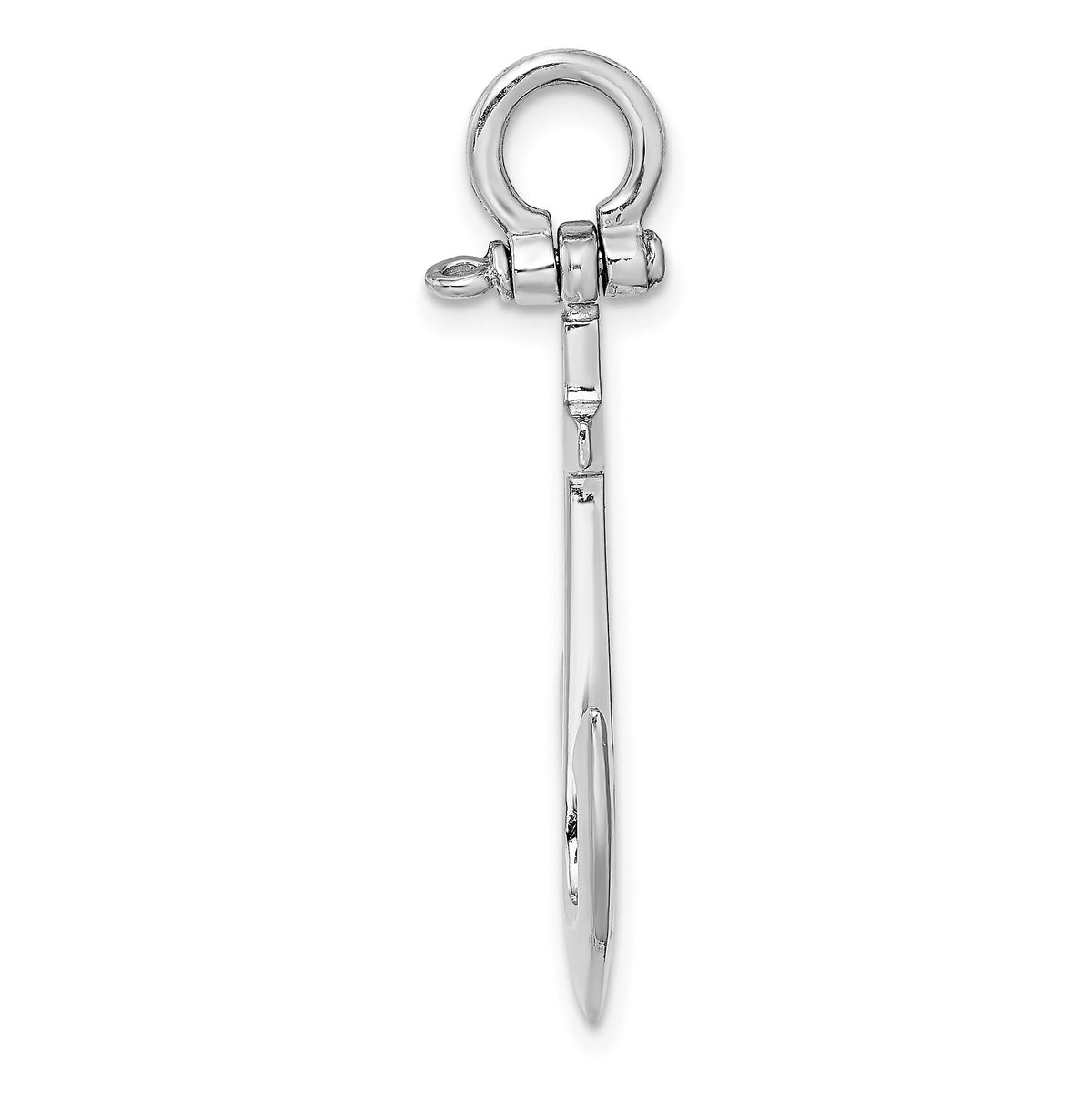 14K White Gold Polished 3-D Anchor Charm-K7878W
