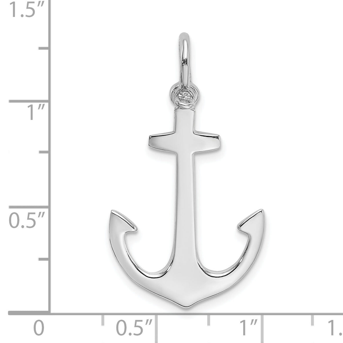 14K White Gold Polished 3-D Anchor Charm-K7878W